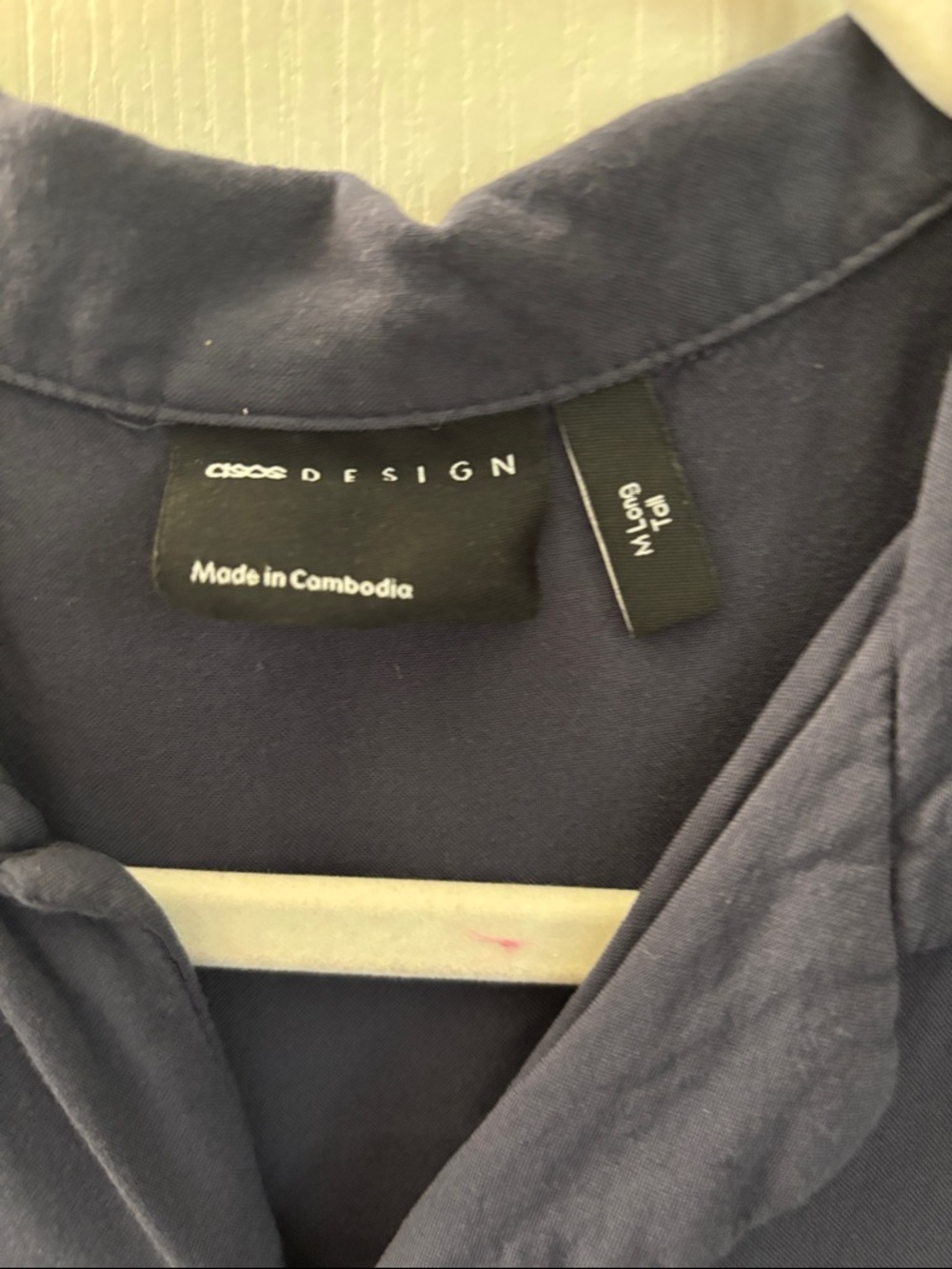 ASOS Navy Short-Sleeve Button-Down Shirt - Picture 2 of 2